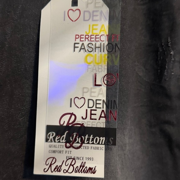 Red Bottoms Size 20 Black Skinny Denim - Picture 2 of 8